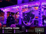 Solar String Lights Outdoor, 2 Pack LED Solar Outdoor Lights Solar Fairy Lights with 8 Lighting V1107-124-28380-PUR4