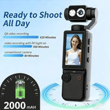 Full HD Handheld Action Camera with 16GB Memory, Portable Pocket Gimbal Camera for Outdoor Travel V1232-YDXJ003