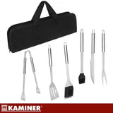 6 Pack BBQ Tool Set Stainless Steel With Case for Gas and Charcoal Grills, Camping Picnic, for V1189-LC-HW-00377