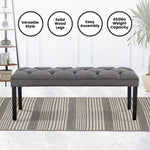 Cate Button-Tufted Upholstered Bench by Sarantino - Dark Grey BCH-438-DGY