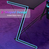 L Shaped Computer Desk Round Corner Gaming Desk PC Laptop Workstation Reversible Wood Table With V985-ROUNDCORNERGAMINGDESK