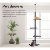 CARLA HOME Floor to Ceiling Cat Tree Tower with Adjustable Height 230-286cm for Indoor Cats V178-36388