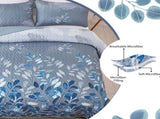 Blue Garden Coverlet Set with Quilted Floral Pattern and Pillowcases V745-MAC080601Q13U