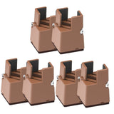 Bed and Table Risers, Light Brown, Instant Height Increase, and Reliable, 6Pcs V1366-AZ2-W-13524