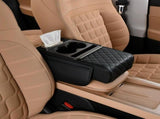 Car Center Console Organizer with Cup Holders & Phone Holder, PU Leather Armrest Storage Bag for V1366-AZ2-W-10820