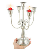 Plated Multi-Branch Iron Candlestick Holder, European Styleative Candle Stand for Tabletop V1366-AZ2-W-20430