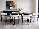 Artiss Dining Chairs Set of 6 Velvet Upholstered Barrel Chairs with Curved Armrests & Back Beige UPHO-C-DIN-2553-BGX6