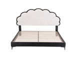 Artiss Double Bed Frame with Adjustable Shell Headboard and PVC Upholstery BFRAME-G-COCO-D-BW-AB
