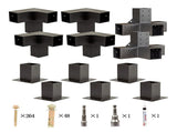 Roof Pergola Gazebo Shed Matte Black Steel Brackets and Coffee Screen DIY Kits V63-848281