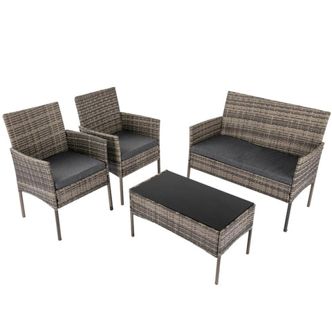 4 Seater Wicker Outdoor Lounge Set - Mixed Grey V264-OTF-529S-LGR