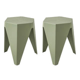 Artiss 2x Bar Stools Puzzle Plastic Foot Stool Green AI-PP-STOOL-T-GR