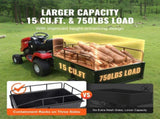 Heavy Duty ATV Trailer Steel Dump Cart, 750-Pound 15 Cubic Feet, Garden Utility Trailer with V952-HYTCTPK12CUFTVB4CV0