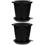 Breathable Black Plastic Flower Pots for Indoor and Outdoor Plants 2Sets V1369-AZ3-W-20827