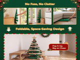 Jingle Jollys Paper Christmas Tree 87CM w/ Star Topper LEDs Xmas Decorations Kit Home Office Green PAPER-XMAS-TR-75-GN