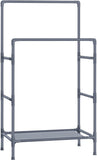 SONGMICS Metal Clothes Rack with 2 Rails Grey V227-8498101001080