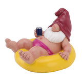 Pool Floater Gnome Statue Resin Pool Party Relaxing Funny Garden Floating Gnome Figurine for Outdoor V1294-YM0901-3111250053411