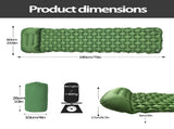 2pc Ultralight Inflatable Camping Sleeping Mat with Integrated Pillow - Waterproof 40D Nylon V888-ELOSUNG35942