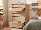 Artiss 2x Chest of 6 Drawers Dresser Tallboy Pine FURNI-N-CDR-6D-WD-ABX2