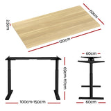 Artiss Standing Desk Motorised Electric Dual Motor White Oak 120CM HASD-B-M10-BKDF-NTDB-120