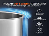 5 Gallon Vacuum Upgraded Tempered Glass Lid Vacuum Degassing 304 Stainless Steel V952-JSZKTJS5GALLH3CGUV0
