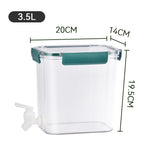 Cold Water Kettle Large Capacity Thicken Faucet Sealed Drink Storage Pot for Kitchen Green-3.5L V1294-YM0716-3118220167113