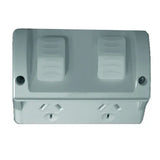 GSME GPO Switched Outlet Weatherproof Surface Mount Standard 2 Gang 10A 250V IP54 Grey HPPP2G V1202-V1-GSMHPPP2G