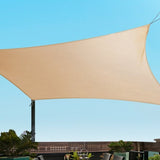 Instahut Shade Sail 2x4m Rectangle 280GSM 98% Sand Shade Cloth SAIL-DL-H-2X4-C-SA