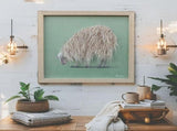 Long Haired Hand-Made Sheep Framed Canvas Wall Art 40cm V637-95200SHP