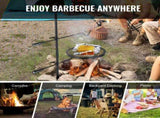 Swivel Campfire Grill Heavy Duty Steel Open Fire Cooking Grate Adjustable V952-LSYYKJDGL1414CJXOV0