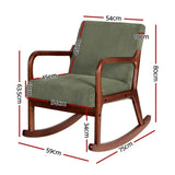 Artiss Rocking Armchair Nursing Chair Corduroy Green UPHO-E-ARM-01-COR-GN