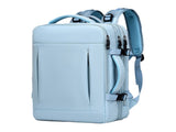 Blue Expandable Travel Laptop Backpack with USB Charging Port - Waterproof Nylon Business Bag with V888-ELOSUNG45060