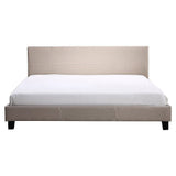 King Linen Fabric Bed Frame Beige V63-800747