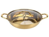 Hot Pot 30.3cm Diameter 304 Stainless Steel Rust Proof Separate Design Mandarin Duck PotGold V1294-YM0714-3118210298711