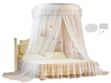 Breathable Round Canopy Lace Princess Style Mosquito Net Bed Curtain Netting V1294-YM0901-JY25278-02