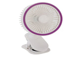 Fan with Clamp Quiet 360 Degree Rotation Rechargeable USB Portable Fan for Desk Bedside White V1294-YM0901-3113250077511