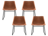 Artiss 4x Dining Chairs Retro PU Leather Kitchen Lounge Cafe Accent Chair Brown UPHO-C-DIN-2503-BRX4
