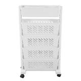 White Storage Organizer Shelf Removable Plastic Movable Bookshelf for Home Study Room 5 Layer V1294-YM0703-3112230036911