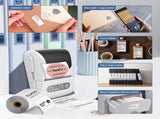 White Portable Bluetooth Thermal Label Printer Compact, Ink-Free Mini Label Maker for Home, V888-ELOSUNG40633