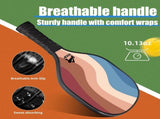 Lightweight 9-Ply Hard Basswood Pickleball Paddle Set with Curved Stripes Design - 2 Durable Paddles V888-ELOSUNG52109