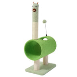 Interactive Cat Tunnel & Scratching Post with Spring Toy - Cozy Playtime for Kittens green V888-ELOSUNG10728