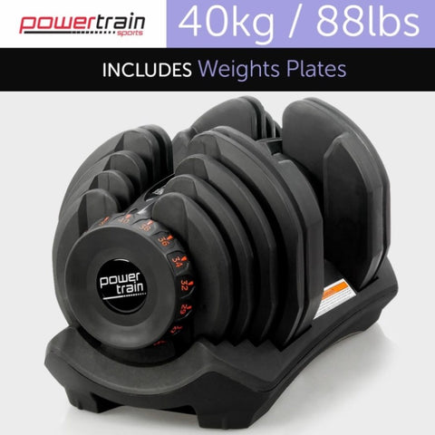 1x 40kg Powertrain Adjustable Dumbbell DMB-BF2-040-1