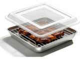 8x8 Inch Stainless Steel Pan with Lid and Rack - Cake Pan with Lid for Brownies Casseroles V1369-AZ3-W-11131