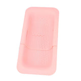 Strainer Basket Telescopic Design Anti Slip Rust Resistant Drain Colander Kitchen AccessoryPink V1294-YM0523-3118220009311