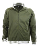 Identitee Mens Varsity Track Suit Top Jacket Jumper Long Sleeve - Army Green - XXX-Large V563-B06-ARMY-3XL