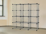 12 Cube Wire Grid Organiser Bookcase Storage Cabinet Wardrobe Closet Black V63-827861