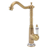 Antique Kitchen Faucet Gold All Copper European Antique Hot Cold Mixed 360&deg Rotating Kitchen V1294-YM0715-3112220048711