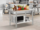 910x610mm Stainless Steel Kitchen Bench Commercial Work Food Prep Table V952-60X90X80CFGZT0001V0