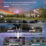 WAVLINK AC1200 Outdoor WiFi Dual Band Long Range Aerial HD4 Extender WiFi Router V201-FDZ1200WH8AU