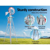 Garden Windmill 6FT 186cm Metal Ornaments Outdoor Decor Ornamental Wind Will GWM-6FT-GR