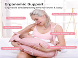 Multipurpose Nursing Pillow with Adjustable Waist Strap & Removable Cover for Feeding, Tummy Time & V1107-CS-YEBRZTB